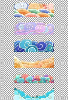 古典祥云底栏花边纹图片