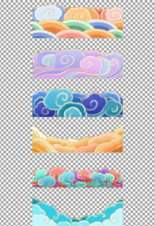 古典祥云底栏花边纹图片