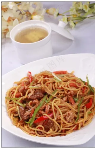 三丝炒意粉图片