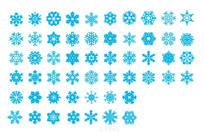 各种雪花小图标图片cdr矢量模版下载