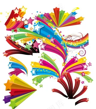 立体星星彩虹图片