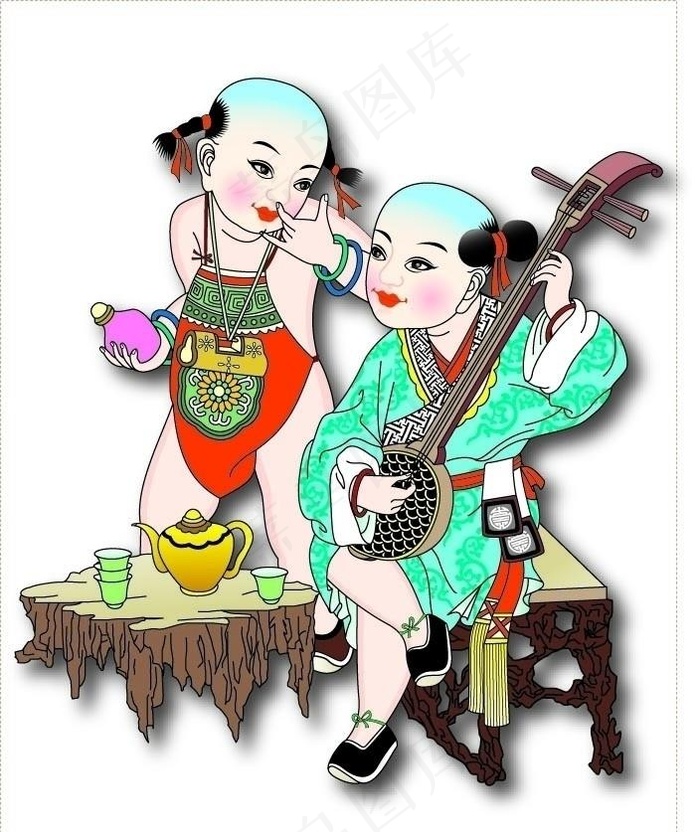 吉祥如意图图片ai矢量模版下载