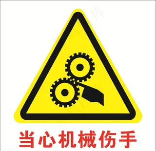 当心机械伤手标志图片