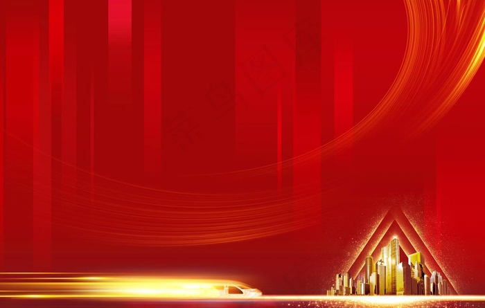 地产红色背景图片