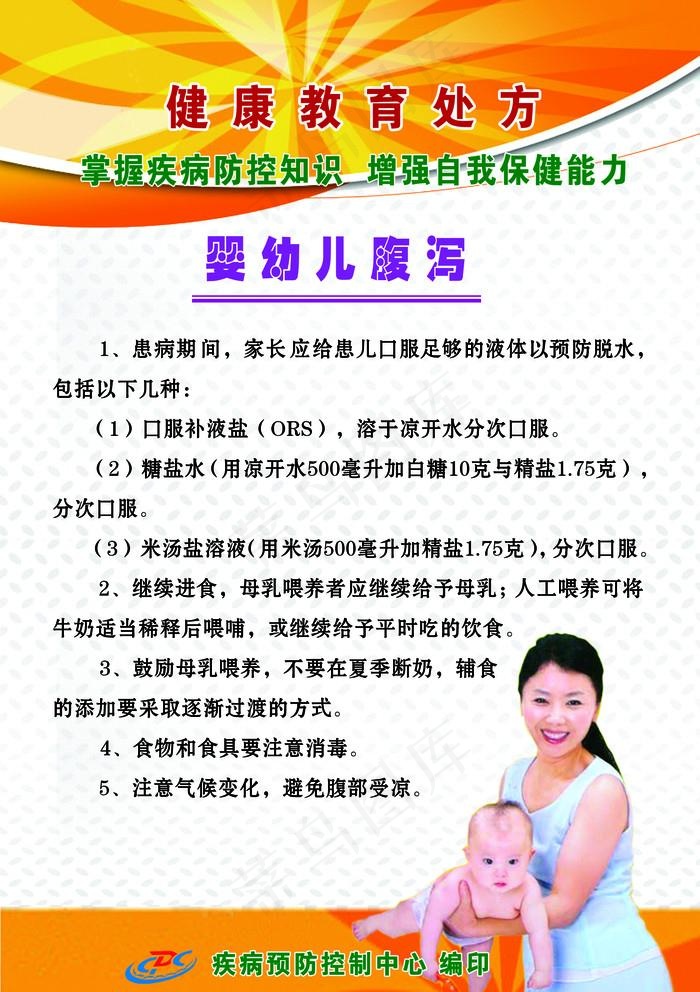 婴幼儿腹泻健康教育处方图片psd模版下载