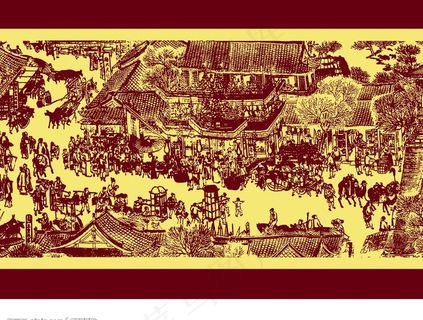 清明上河图（矢量）图片