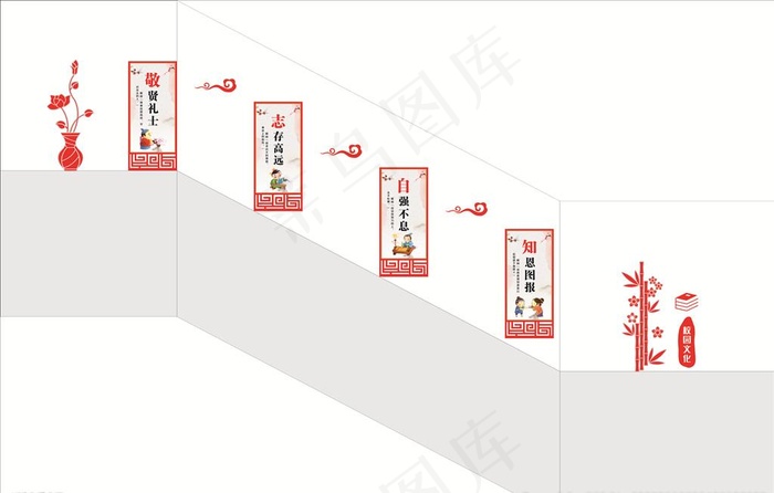校园楼梯文化墙图片
