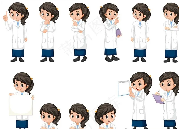 卡通医生图片ai矢量模版下载
