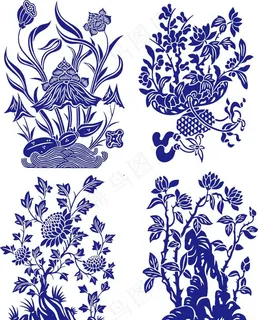 装饰底纹 青花瓷 龙凤图片 装饰底纹 青花瓷 龙凤图片