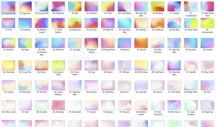 100种精美的渐变配色图片