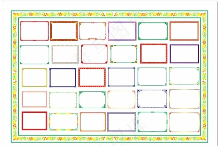 画框 花边框 颜色 边框 时尚图片cdr矢量模版下载