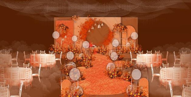 橙色婚礼主背景图片