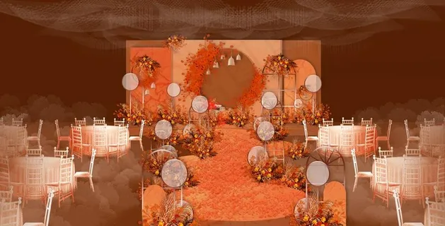 橙色婚礼主背景图片