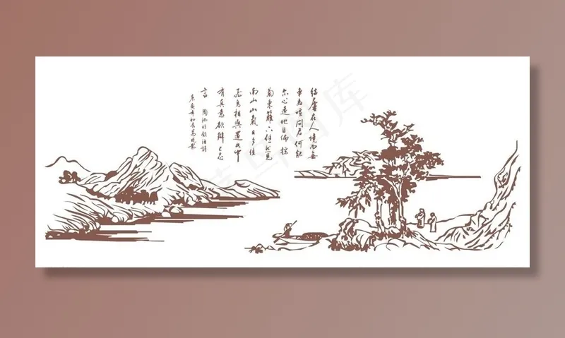 矢量图山水画图片cdr矢量模版下载