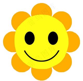向日葵卡通笑脸图片