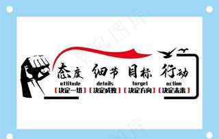 态度细节目标行动励志文化墙图片