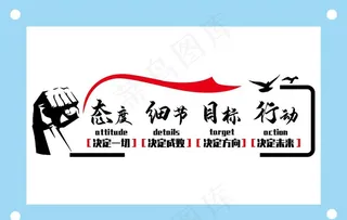 态度细节目标行动励志文化墙图片