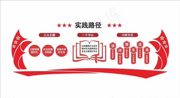党建文化墙图片cdr矢量模版下载