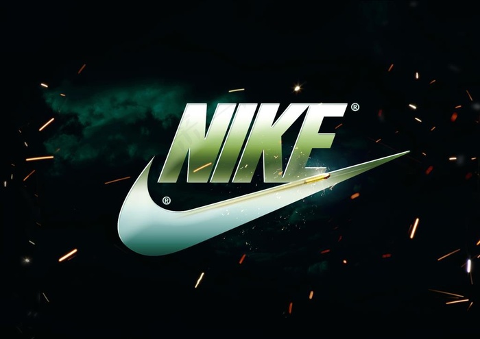耐克logo 立体金属字 英文图片