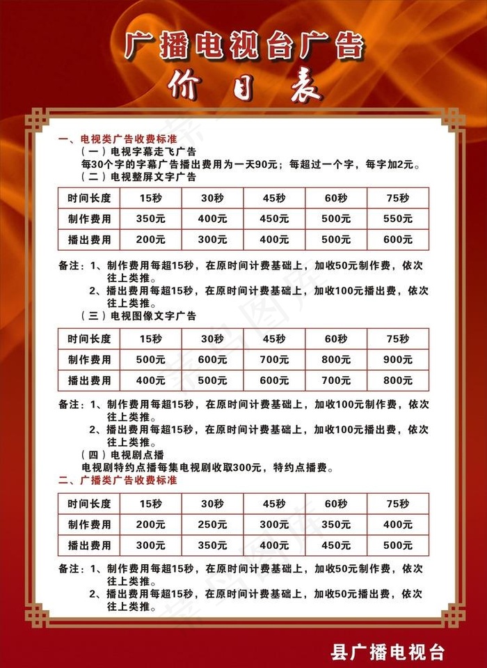 项目价格表图片cdr矢量模版下载