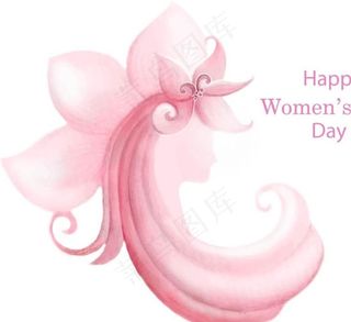 粉红抽象花卉三八妇女节海报图片