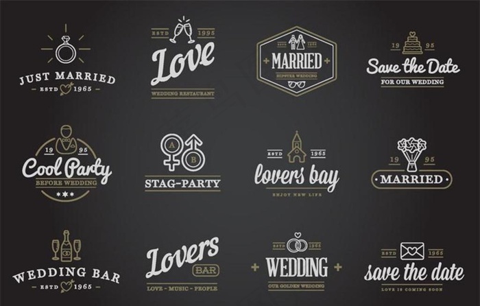 婚庆婚礼标签模板图片