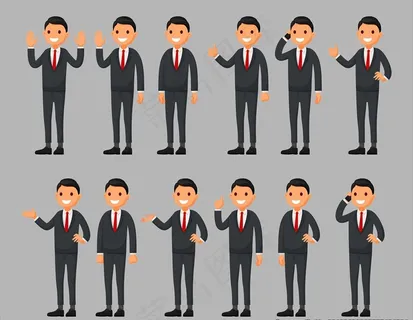 扁平职场男性图片