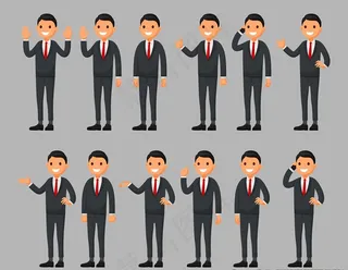 扁平职场男性图片