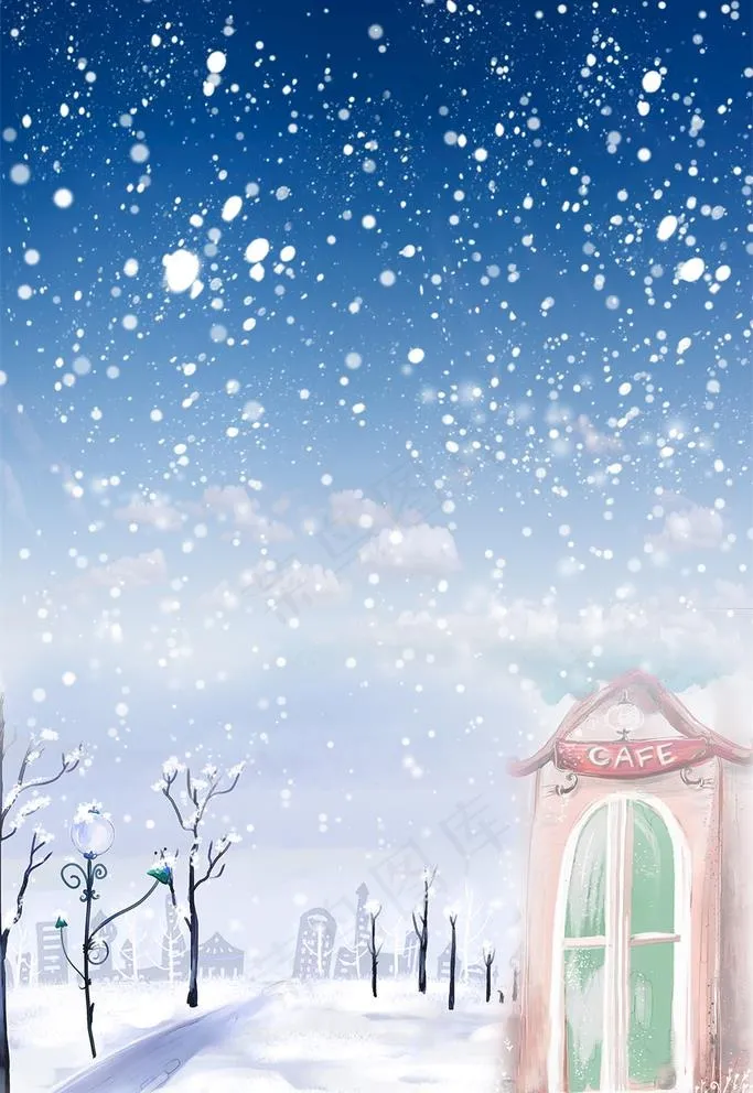 雪天背景图图片(3544X5314(DPI:150))psd模版下载