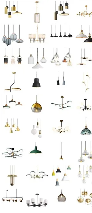 室内设计家居装饰灯具吊灯png图片