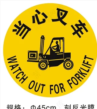 当心叉车图片