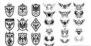 鹰形徽章合集矢量元素图片