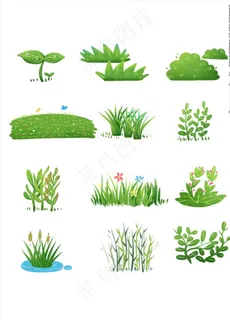 卡通小草草坪图片