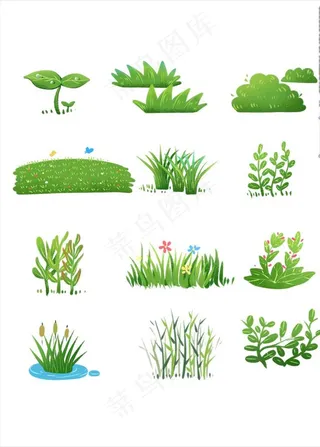 卡通小草草坪图片