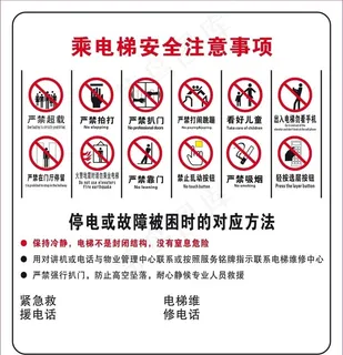 乘电梯安全注意事项图片