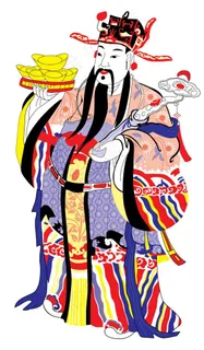 财神爷手绘矢量图图片