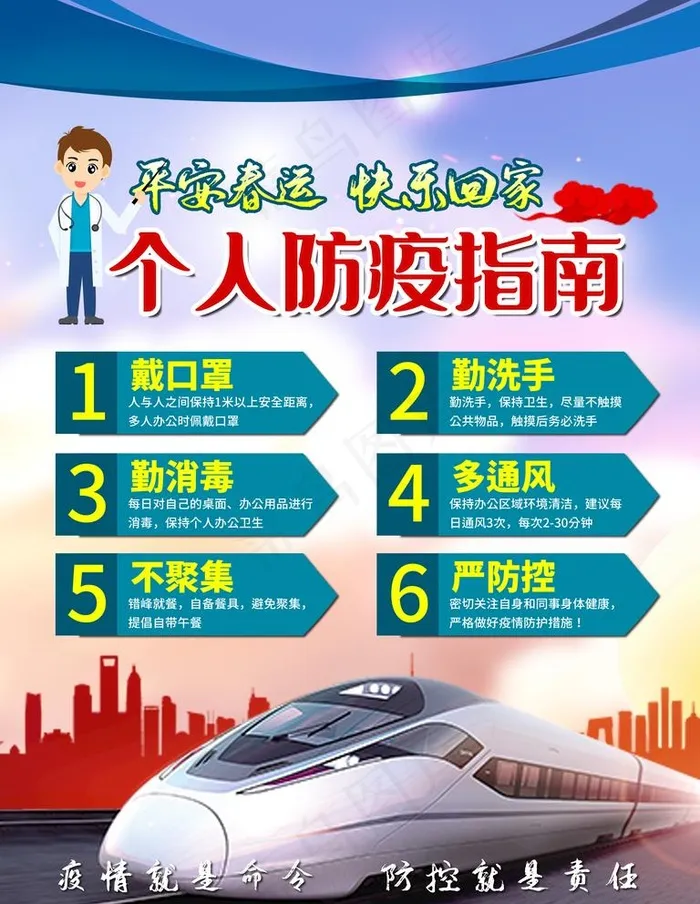 春运防疫指南图片(3543X4724(DPI:150))psd模版下载