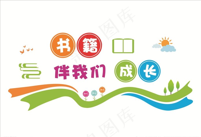 图书室文化墙图片cdr矢量模版下载
