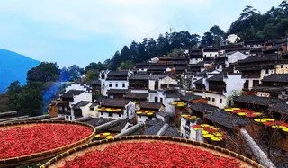 婺源篁岭风景区晒秋图片