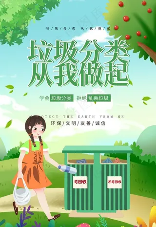 垃圾分类环保文明友善诚信图片