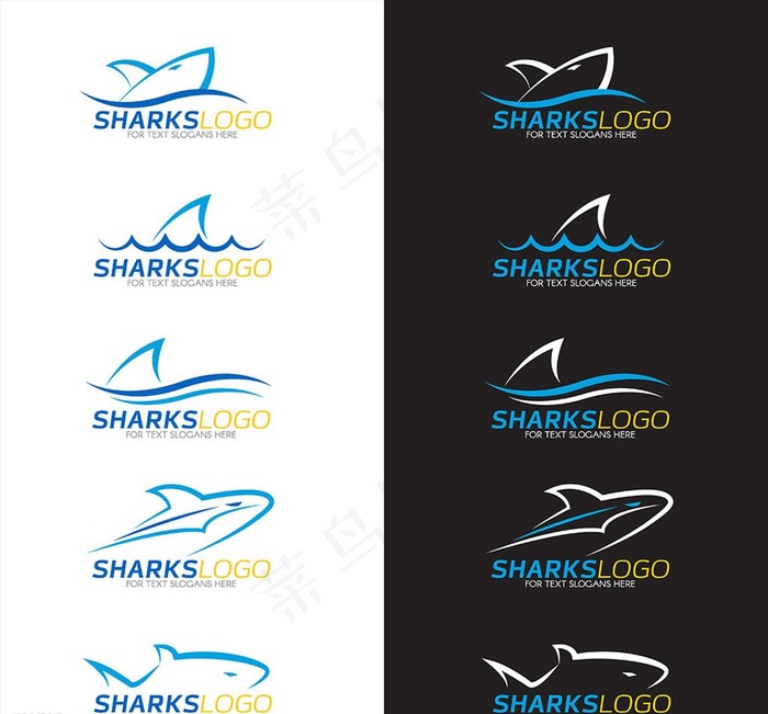 鲨鱼logo图片ai矢量模版下载