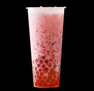 草莓珍珠奶盖图片