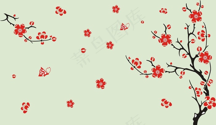 梅花图案图片cdr矢量模版下载