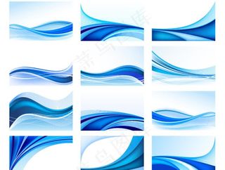 蓝色曲线绚丽背景图片