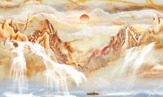 抽象山水大理石彩雕背景图片 抽象山水大理石彩雕背景图片