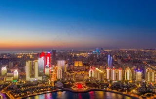 青岛五四广场夜景图片