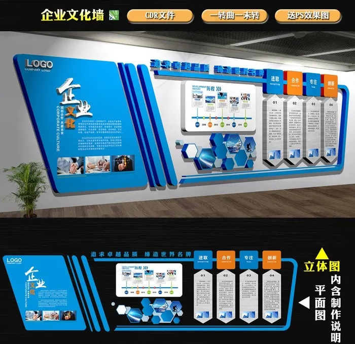 企业文化墙图片(210X297)cdr矢量模版下载