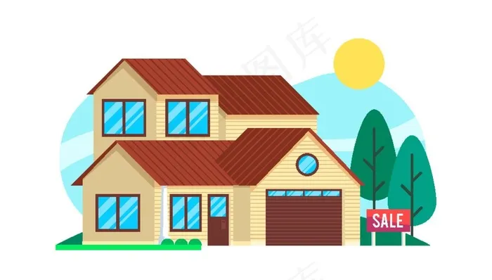 房子图片ai矢量模版下载