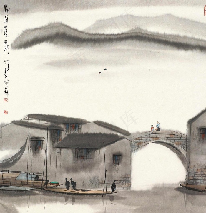 中式山水风景画图片