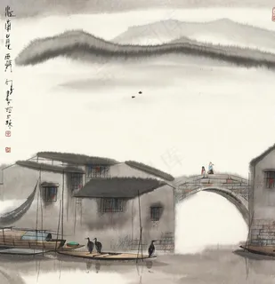 中式山水风景画图片 中式山水风景画图片